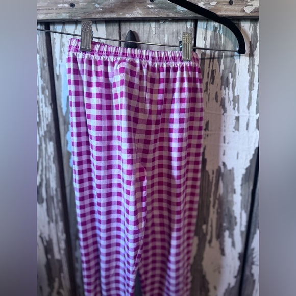 Cecil & Lou Boys Christmas Pajamas “F” Size 10 Red Gingham with Green Trim - Picture 9 of 11